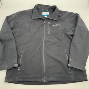 Columbia Mens‎ XL Omni Windbreaker Full Zip Softshell Jacket Black